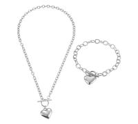 GTYHH Catena d'Amore da 1 Pezzo E Bracciale da 1 Pezzo, Set di Gioielli Semplici E alla Moda, Abbigliamento Quotidiano da Indossare con Accessori, Regali Commemorativi per Fidanzate E Partner.