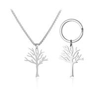 GTYHH Collana con Albero Cavo da 1 Pezzo E Portachiavi con Albero Cavo da 1 Pezzo, Gioielli Semplici E alla Moda, Gioielli Creativi, Gioielli Versatili