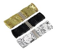 GTYHH Confezione Da 3 Cinture Elastiche Da Donna, Cinture Scintillanti Da Donna, Cinture Elastiche Con Paillettes, Cinture Scintillanti, Cinture Accessorie Per Costumi