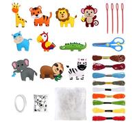 GTYHH Kit da Cucito da 10 Pezzi per Bambini, Giocattoli da Cucito con Animali della Giungla, Giocattoli da Cucito per Bambini, Giocattoli da Cucito per Principianti
