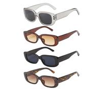 GTYHH Occhiali Da Sole Rettangolari Da 4 Pezzi, Occhiali Da Sole Retrò, Occhiali Per Personalità Della Moda, Occhiali Da Guida, Attrezzatura Da Viaggio All'Aperto