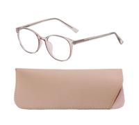 GTYHH Occhiali Semplici Da 1 Pezzo E Borsa Per Occhiali Da 1 Pezzo In Pelle Pu, Occhiali Classici Alla Moda, Occhiali Anti-Luce Blu, Occhiali Rotondi, Occhiali Da Donna