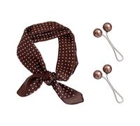 GTYHH Sciarpa Di Seta Sottile 1 Pezzo Con Pois, Sciarpa Di Seta 2 Pezzi Con Fibbia Fissa, Sciarpa Quadrata In Raso Da Donna, Morbida E Confortevole, 70 Cm.