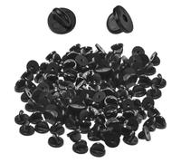 GTYHH Set di 100 Accessori per Spille, Supporto per Spilla in Silicone, Spilla Posteriore per Badge, Spilla di Sicurezza per Badge (Nero)