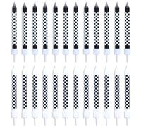 GTYHH Set di 24 Candele A Scacchi, Candele A Scacchi Bianche E Nere, Stelle Filanti per Torte, Candeline per Torte di Compleanno, Decorazioni per Torte di Compleanno