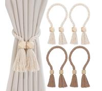 GTYHH Set di Cordoncini Magnetici per Tende da 4 Pezzi. Cordoncini Intrecciati con Supporto per Tende con Nappe, Adatti per Camera da Letto, Soggiorno, Ufficio