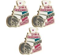 GTYHH Spille in Metallo da 3 Pezzi, Spille per Libri di Gatti, Spille Carine E Creative, Spille alla Moda da Donna, Interessanti Regali di Lettura