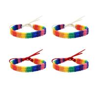 GTYHH Treccia Arcobaleno 4 Pezzi, Braccialetto Orgoglio Gay, Treccia Arcobaleno Regolabile, Regalo Gay, Braccialetto LGBT