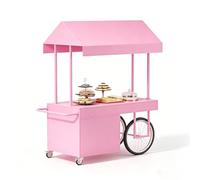 Gtzly Chiosco per Mercato, Banco Portatile con Baldacchino e Ruote Bloccabili, Stand Mobile per Snacks per Mercati, Fiere di Strada, Festival ed Eventi(Pink,55x28x79in/140x70x200cm)