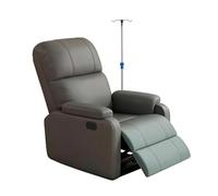 Gtzly Poltrona per Flebotomia Totalmente Reclinabile, Sedie Sala d'Attesa Medica con Asta per Flebo, Seduta da Ricezione Imbottita Morbida per Sala d'Attesa, Cliniche(Gray)