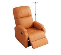 Gtzly Poltrona per Flebotomia Totalmente Reclinabile, Sedie Sala d'Attesa Medica con Asta per Flebo, Seduta da Ricezione Imbottita Morbida per Sala d'Attesa, Cliniche(Orange)