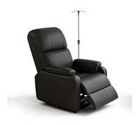 Gtzly Poltrona per Flebotomia Totalmente Reclinabile, Sedie Sala d'Attesa Medica con Asta per Flebo, Seduta da Ricezione Imbottita Morbida per Sala d'Attesa, Cliniche(Black)