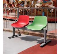 Gtzly Sedie Commerciali & di Ricezione, Panca per Sala d'Aspetto con Acciaio, Mobilier Esterno per Caffè, Scuole e Parco di Attrazioni Solida & Versatile(Red+Green,100cm/39in)