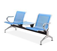 Gtzly Sedie Sala d'Aspetto 2 Posti con Tavolo e Braccioli, Panca for Sala d'Attesa & Sedute Ufficio, Banchi di Atrio for Mercato, Banca, Ospedale, Scuola e Parrucchiere(Blue)