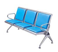 Gtzly Sedie Sala d'Aspetto con Schienali e Braccioli, Edute Ufficio & Panca per Sala d’Attesa in Pelle PU, Seduta per Aeroporto, Ufficio, Banca e Ospedale(Blue,174x64x78cm/69x25x31in)