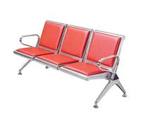 Gtzly Sedie Sala d'Aspetto con Schienali e Braccioli, Edute Ufficio & Panca per Sala d’Attesa in Pelle PU, Seduta per Aeroporto, Ufficio, Banca e Ospedale(Red,174x64x78cm/69x25x31in)