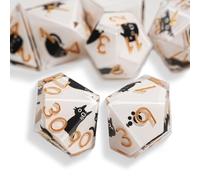 GU BEI TE DND - Set di 7 dadi in resina poliedrici, a forma di gatto, con bordo affilato, in resina poliedrica, con confezione regalo, per giochi di ruolo e giochi di ruolo DND MTG