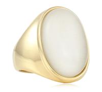 Gu Feng Anelli in titanio vintage eleganti con pietre preziose per uomini e donne Anello semplice per gioielli vintage semplici