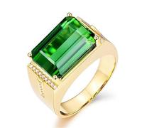 Gu Feng Anello Quadrato Smeraldo Semplice Verde Zircone Cristallo Anello aperto