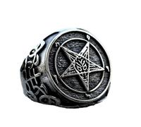 Gu Feng Demon Satan Titanio Acciaio Anello Gioielli Vintage in acciaio inox pstar anello da uomo