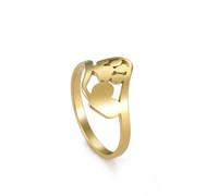 Gu Feng Moda e versatile anelli d'amore con stampa di zampa di cane in acciaio inossidabile in oro 18 carati per uomini e donne