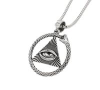 Gu Feng Personalità Vintage Collana All-Seeing Eye Uomini Acciaio al Titanio