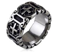 Gu Feng Personalità vintage croce uomo titanio anello anello gioielli