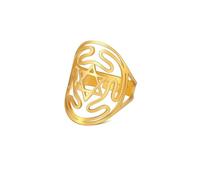 Gu Feng Ruota di Ecate Stella di David Anello Amuleto Regolabile in Acciaio Inox Luna Dea Ecate Pagan Wicca Donne Uomini Gioielli