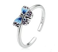 Gu Feng Semplice anello farfalla blu dolce ornamento anello di nicchia