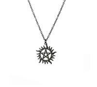 Gu Feng Shining Sun Pentagramma Ciondolo Collana Supernatural Dean Statement Box Collane a catena Coppia Donne Uomini