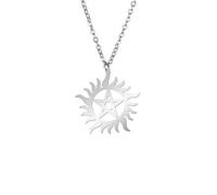 Gu Feng Shining Sun Pentagramma Ciondolo Collana Supernatural Dean Statement Box Collane a catena Coppia Donne Uomini