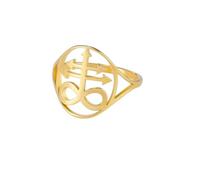 Gu Feng Sigillo Di Lucifero Anello In Acciaio Inox Anelli Da Dito Sigillo Di Satana Leviatano Satanico Croce Amuleto Gioielli Per Le Donne Degli Uomini