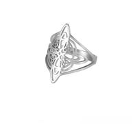 Gu Feng Stregoneria Strega Nodo Anello In Acciaio Inox Anelli Da Dito Wicca Triquetra Celtics Nodo Amuleto Protezione Gioielli Donne Uomini