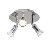 GU10 3 Andata Andata PIATTO LED riflettore del soffitto di bagno privato, cucina impermeabile, lucido superficie cromata Led montato bagno luce di soffitto, ruotabile Spotbars Lamp