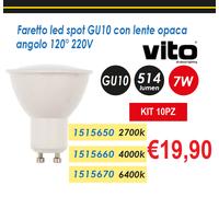 GU10 LED | 10 FARETTI da 3W 6W 9W 12W | LUCE FREDDA NATURALE CALDA