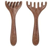 Gua Sha - 2 massaggiatori manuali per cuoio capelluto e cuoio capelluto, con pettine in legno, regalo per rilassamento e riduzione dello stress, pettine con cinque artigli per padre, madre, sorella