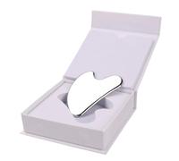 Gua Sha Acciaio inox 304 medico | Pietra Massaggio GuaSha Cuore in Metallo Effetto Freddo | per il Viso, Corpo, Doppio mento, Occhi, Schiena, Cellulite, Gambe stancche | incl. Coffret rigido