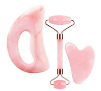 Gua Sha e rullo di giada e massaggiatore per il viso per una pelle luminosa, rullo per occhi gonfi, Gua Sha per il corpo, per donne/uomini