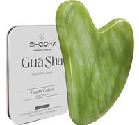 Gua Sha Jade Pietra, Giada naturale Gua Sha per terapia di agopuntura SPA, trattamento trigger punti, massaggiatore viso, adatto per donne e uomini cura della pelle, verde