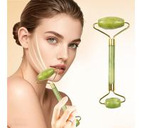 Gua Sha, massaggiatore a rullo in giada verde, 1 pezzo, in giada, anti invecchiamento, rughe, gonfiore, digitopressione, per la cura della pelle del viso, regalo per donne