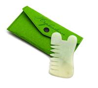 Gua Sha, pettine e spazzola per uomini e donne, strumento di massaggio raschiante, pettine multifunzione portatile con giada, massaggio alla testa, migliora la circolazione e sposta la linfa sul