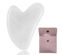 Gua Sha Pietra naturale a forma di cuore per il trattamento del viso, strumento massaggiante per la giornata delle donne, regalo per agopuntura, terapia, punto trigger antietà (bianco)