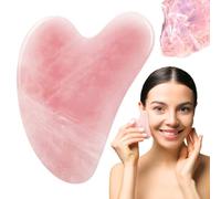 Gua Sha Pietra naturale al quarzo rosa Guasha in quarzo rosa - Massaggio viso per gonfiore degli occhi, rassodamento della pelle del viso Gua Sha pietra originale Face Massager Skin Care