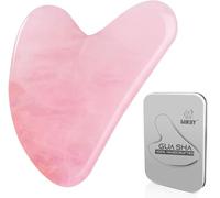 Gua Sha Pietre viso giada pietra a forma di cuore Guasha Board strumento di massaggio antigraffio per viso, occhi, collo per la cura della pelle (rosa)