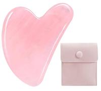 Gua Sha, Rose Quartz Guasha Natural Jade Massage Tool for Jawline Sculpting, Puffiness Reducing, Face, Eyes, Neck and Body, Skin Care Gift