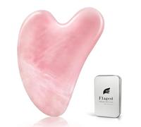 Gua Sha Rose Quartz Massage Tool, Facial Tool for Scraping and SPA Acupuncture Therapy, Heart Shape Rose Quartz Trigger Point Treatment on Face (Rose Quartz)
