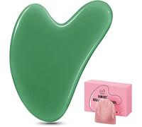 Gua Sha Stones Facial Jade Guasha Board Massage Tool Heart Shape Jade per il Viso, gli Occhi, il Collo per la Cura della Pelle, la Bellezza e il Rilassamento dei Muscoli del Corpo (Verde)