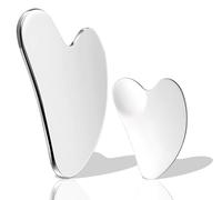 Gua Sha Strumento per il viso in acciaio inox, massaggio linfatico drenante per viso, mento e mascella, strumento guasha per la tensione muscolare, la cura della pelle (argento)