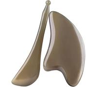 Gua Sha Tool ， Meridian Detox Massage Stone White Buffalo Horn Skin Scraping Board Bellezza del viso Tutto il corpo General Tendine Stick Gua Sha (Color : Single, Size : 1cm) (Color : A Pair)