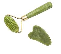 gua sha viso 2pcs Massager per il viso giada rullo viso pelle strumenti per la cura della pelle di Guasha Natural Guasha Raschietto Body Back Beauty Dimagrante Massaggiatore Set rulli-2 pz M.